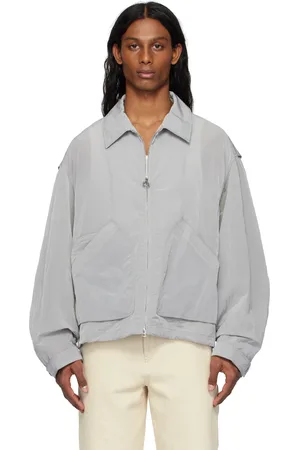 Solid Gray Zipper Light Jacket