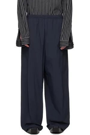 Balenciaga Navy Nylon Track Pants