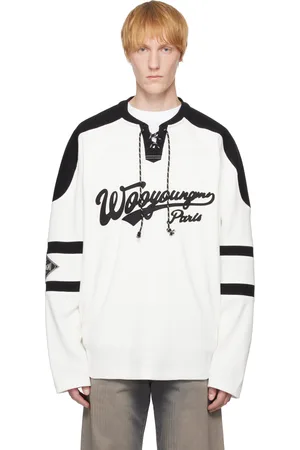 WOOYOUNGMI White Long Sleeve Rugby T-shirt