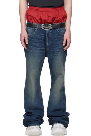 Balenciaga Blue & Red Layered Jeans
