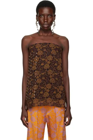DRIES VAN NOTEN Brown Layered Top