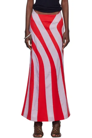 Stanley Red & Blue Parametric Maxi Skirt