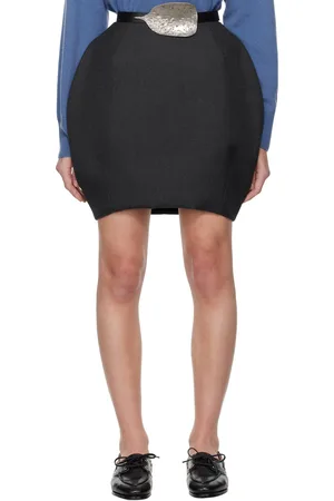 Bally Gray Mix Wool Miniskirt