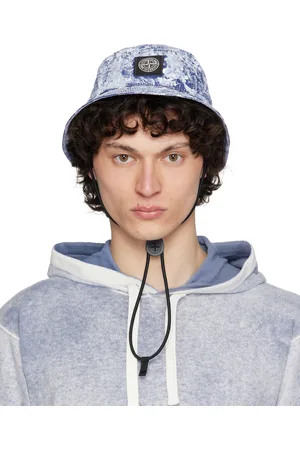 Stone Island Blue White Pigment On Tela Paracadute Stretch-TC Bucket Hat