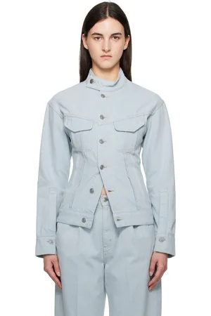 Victoria Beckham Blue Sculptural Denim Jacket