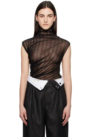 Victoria Beckham Draped Sleeveless High Neck Tank Top