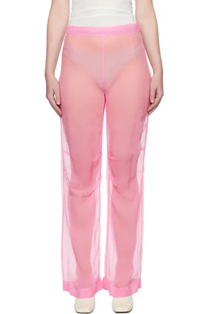 ALAINPAUL Mousseline Silk Chiffon Knee Trousers