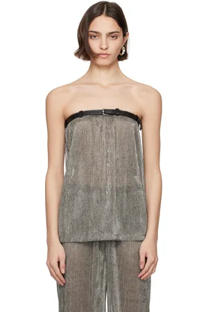 Nanushka Silver & Black Gilma Top