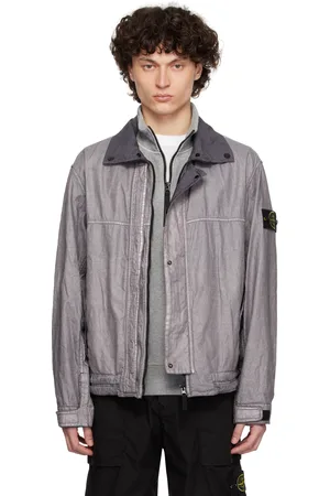 Stone Island Blue Raw Linen Plated-OVD Jacket