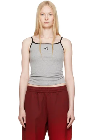 Marine Serre Gray Moon Logo Jersey Tank Top