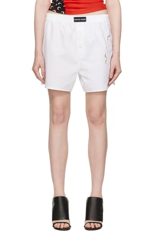 Marine Serre White Regenerated Household Linen Shorts