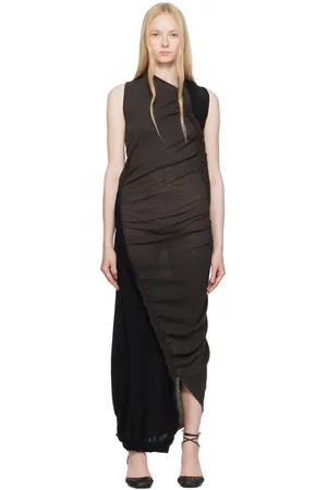 Issey Miyake Black & Gray Beanstalk Maxi Dress