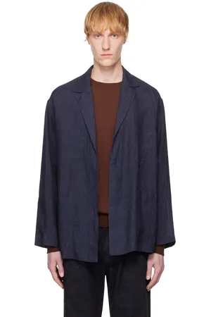 YLÈVE Navy Linen Blazer