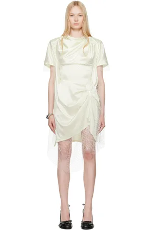 all in Off-White Cinched Wedding Minidress