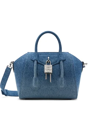 Givenchy Blue Mini Antigona Lock Bag