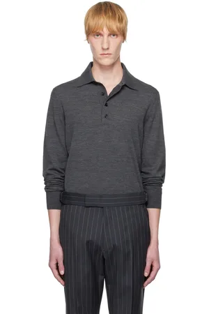 Tom Ford Gray Fine Gauge Pure Wool Polo