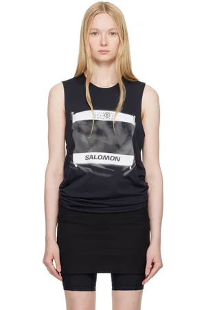 Maison Margiela Black Salomon Edition Abstract Print Sport Top