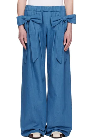 Andrej Gronau Bow Ribbon Denim Sweatpants