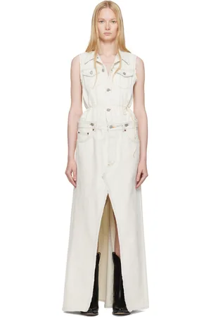 Maison Margiela Off-White Convertible Denim Maxi Dress