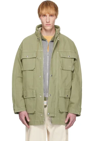 Maison Kitsuné Green Cotton Denim Parka