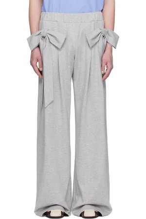 Andrej Gronau Gray Bow Ribbon Sweatpants