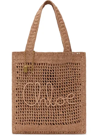Chloé Beige Summer Banana Raffia Tote