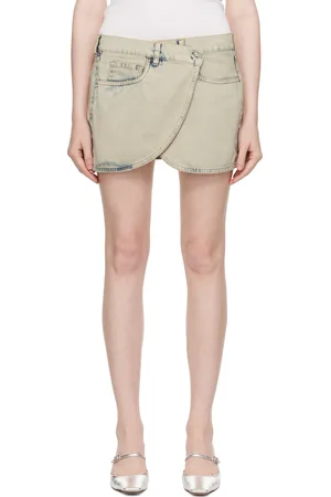 COPERNI Gray Wrap Denim Miniskirt