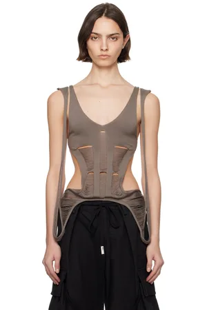 Rick Owens Gray Hollywood Tanja Long Tank Top