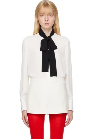VALENTINO White & Black Scarf Shirt