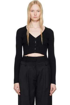 Courrèges Black Solar Light Rib Cardigan