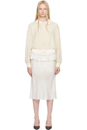 Maison Margiela Beige Paneled Midi Dress