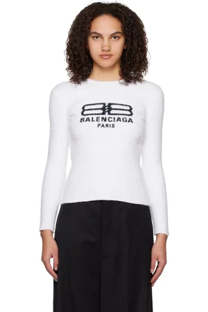 Balenciaga White Print Sweater