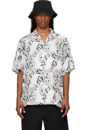 Takahiromiyashita The Soloist White & Black Music Note Hawaiian Shirt