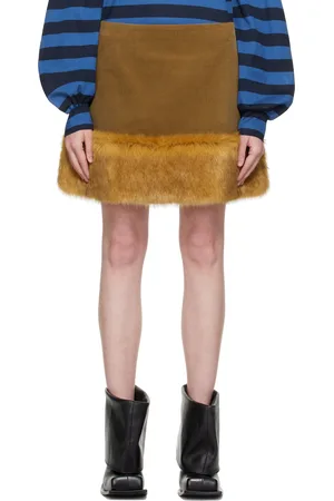 FIDAN NOVRUZOVA Brown & Orange Fox Miniskirt