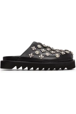 TOGA PULLA Black Leather Slip-On Loafers