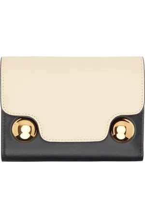 Marni Off-White & Black Leather Trunkaroo Trifold Wallet