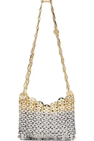 Paco rabanne Silver & Gold Iconic Nano 1969 Skyline Bag