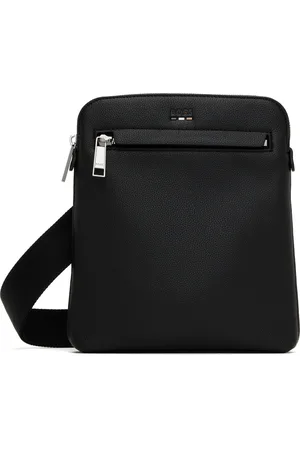 HUGO BOSS Black Pebble-Grained Faux-Leather Bag