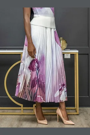 stylewe Elegant Loose Floral A-Line Long Skirt