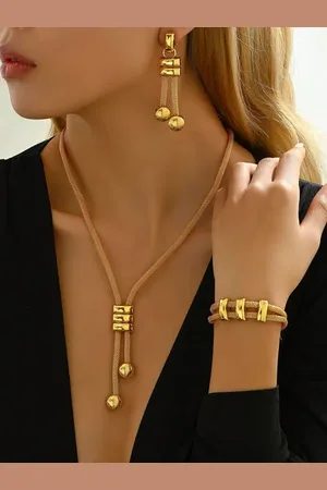 stylewe 4pcs/set Elegant Electroplated 24K Gold Jewelry Set