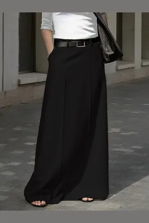 stylewe Plain Simple Regular Fit Long Skirt