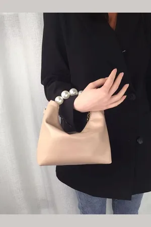 stylewe Elegant Imitation Pearl Handbag Thin Chain Strap Crossbody Bag