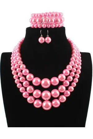 stylewe 3pcs/set Elegant Imitation Pearl Multilayer Necklace Party Jewelry Set
