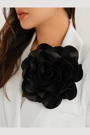 stylewe 1pc Satin Flower Brooch Suitable For Holiday Parties