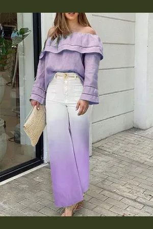 stylewe Ombre Regular Fit Casual Pants