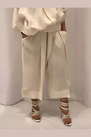 stylewe Loose Casual Plain Linen Pants