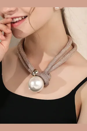 stylewe Exaggerated Imitation Pearl Beaded Multi-layered Necklace