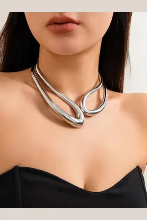 stylewe Exaggerated Geometric Hollow Choker