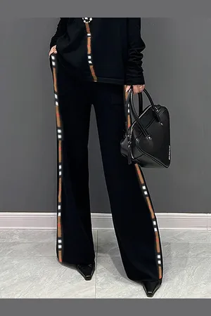 stylewe Color Block Casual Loose Pocket Knit Pants