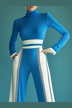 stylewe Daily Color Block Tight Long Sleeve Urban T-Shirt